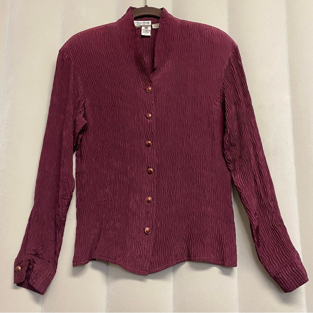 Vintage Amen Wardy Emanuel Ungaro Parallele Women’s Top Crinkle Designer Luxury